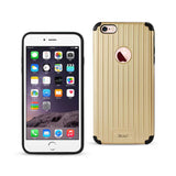 REIKO IPHONE 6 PLUS/ 6S PLUS RUGGED METAL TEXTURE HYBRID CASE WITH RIDGED BACK IN BLACK GOLD