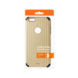 REIKO IPHONE 6 PLUS/ 6S PLUS RUGGED METAL TEXTURE HYBRID CASE WITH RIDGED BACK IN BLACK GOLD
