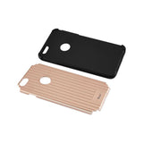REIKO IPHONE 6 PLUS/ 6S PLUS RUGGED METAL TEXTURE HYBRID CASE WITH RIDGED BACK IN BLACK ROSE GOLD