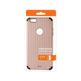 REIKO IPHONE 6 PLUS/ 6S PLUS RUGGED METAL TEXTURE HYBRID CASE WITH RIDGED BACK IN BLACK ROSE GOLD