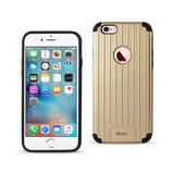 REIKO IPHONE 6S/ IPHONE 6 RUGGED METAL TEXTURE HYBRID CASE WITH RIDGED BACK IN BLACK GOLD