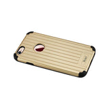 REIKO IPHONE 6S/ IPHONE 6 RUGGED METAL TEXTURE HYBRID CASE WITH RIDGED BACK IN BLACK GOLD
