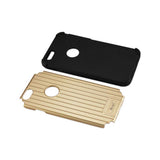 REIKO IPHONE 6S/ IPHONE 6 RUGGED METAL TEXTURE HYBRID CASE WITH RIDGED BACK IN BLACK GOLD