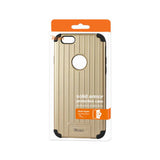 REIKO IPHONE 6S/ IPHONE 6 RUGGED METAL TEXTURE HYBRID CASE WITH RIDGED BACK IN BLACK GOLD