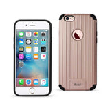 REIKO IPHONE 6S/ IPHONE 6 RUGGED METAL TEXTURE HYBRID CASE WITH RIDGED BACK IN BLACK ROSE GOLD