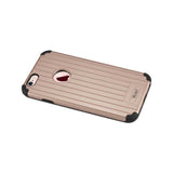 REIKO IPHONE 6S/ IPHONE 6 RUGGED METAL TEXTURE HYBRID CASE WITH RIDGED BACK IN BLACK ROSE GOLD