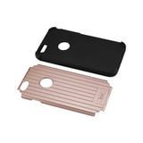 REIKO IPHONE 6S/ IPHONE 6 RUGGED METAL TEXTURE HYBRID CASE WITH RIDGED BACK IN BLACK ROSE GOLD