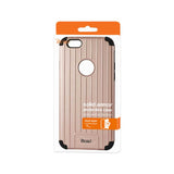 REIKO IPHONE 6S/ IPHONE 6 RUGGED METAL TEXTURE HYBRID CASE WITH RIDGED BACK IN BLACK ROSE GOLD