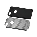 REIKO IPHONE 7 RUGGED METAL TEXTURE HYBRID CASE WITH RIDGED BACK IN BLACK GRAY