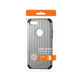 REIKO IPHONE 7 RUGGED METAL TEXTURE HYBRID CASE WITH RIDGED BACK IN BLACK GRAY