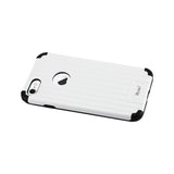 REIKO IPHONE 7 RUGGED METAL TEXTURE HYBRID CASE WITH RIDGED BACK IN BLACK WHITE