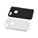 REIKO IPHONE 7 RUGGED METAL TEXTURE HYBRID CASE WITH RIDGED BACK IN BLACK WHITE
