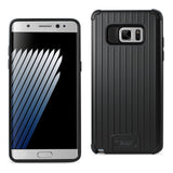 REIKO SAMSUNG GALAXY NOTE 7 RUGGED METAL TEXTURE HYBRID CASE WITH RIDGED BACK IN BLACK