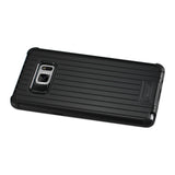 REIKO SAMSUNG GALAXY NOTE 7 RUGGED METAL TEXTURE HYBRID CASE WITH RIDGED BACK IN BLACK