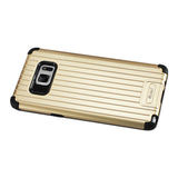 REIKO SAMSUNG GALAXY NOTE 7 RUGGED METAL TEXTURE HYBRID CASE WITH RIDGED BACK IN BLACK GOLD