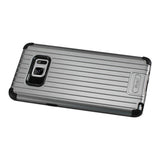 REIKO SAMSUNG GALAXY NOTE 7 RUGGED METAL TEXTURE HYBRID CASE WITH RIDGED BACK IN BLACK GRAY