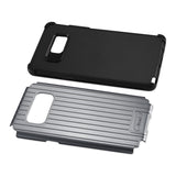 REIKO SAMSUNG GALAXY NOTE 7 RUGGED METAL TEXTURE HYBRID CASE WITH RIDGED BACK IN BLACK GRAY