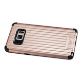 REIKO SAMSUNG GALAXY NOTE 7 RUGGED METAL TEXTURE HYBRID CASE WITH RIDGED BACK IN BLACK ROSE GOLD