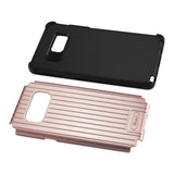 REIKO SAMSUNG GALAXY NOTE 7 RUGGED METAL TEXTURE HYBRID CASE WITH RIDGED BACK IN BLACK ROSE GOLD