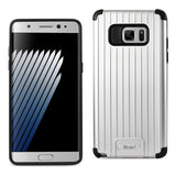 REIKO SAMSUNG GALAXY NOTE 7 RUGGED METAL TEXTURE HYBRID CASE WITH RIDGED BACK IN BLACK SILVER