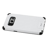 REIKO SAMSUNG GALAXY NOTE 7 RUGGED METAL TEXTURE HYBRID CASE WITH RIDGED BACK IN BLACK WHITE