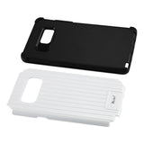 REIKO SAMSUNG GALAXY NOTE 7 RUGGED METAL TEXTURE HYBRID CASE WITH RIDGED BACK IN BLACK WHITE