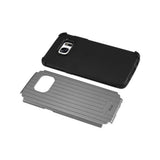 REIKO SAMSUNG GALAXY S7 RUGGED METAL TEXTURE HYBRID CASE WITH RIDGED BACK IN BLACK GRAY
