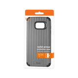 REIKO SAMSUNG GALAXY S7 RUGGED METAL TEXTURE HYBRID CASE WITH RIDGED BACK IN BLACK GRAY