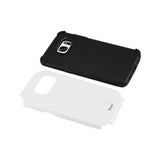 REIKO SAMSUNG GALAXY S7 RUGGED METAL TEXTURE HYBRID CASE WITH RIDGED BACK IN BLACK WHITE