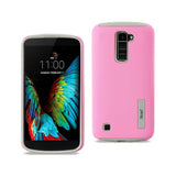 REIKO LG K10 SOLID ARMOR DUAL LAYER PROTECTIVE CASE IN PINK