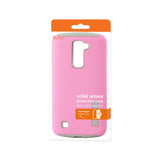 REIKO LG K10 SOLID ARMOR DUAL LAYER PROTECTIVE CASE IN PINK