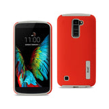 REIKO LG K10 SOLID ARMOR DUAL LAYER PROTECTIVE CASE IN RED
