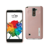 REIKO LG STYLUS 2 PLUS SOLID ARMOR DUAL LAYER PROTECTIVE CASE IN ROSE GOLD