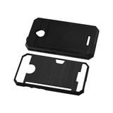 REIKO ALCATEL DAWN/ STREAK SLIM ARMOR HYBRID CASE WITH CARD HOLDER IN BLACK