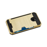 REIKO ALCATEL DAWN/ STREAK SLIM ARMOR HYBRID CASE WITH CARD HOLDER IN GOLD