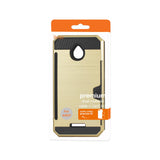 REIKO ALCATEL DAWN/ STREAK SLIM ARMOR HYBRID CASE WITH CARD HOLDER IN GOLD