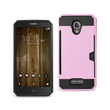 REIKO ALCATEL FIERCE 4 SLIM ARMOR HYBRID CASE WITH CARD HOLDER IN PINK