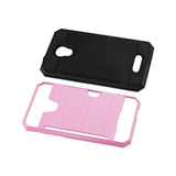 REIKO ALCATEL FIERCE 4 SLIM ARMOR HYBRID CASE WITH CARD HOLDER IN PINK