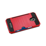 REIKO ALCATEL FIERCE 4 SLIM ARMOR HYBRID CASE WITH CARD HOLDER IN RED