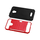 REIKO ALCATEL FIERCE 4 SLIM ARMOR HYBRID CASE WITH CARD HOLDER IN RED