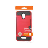 REIKO ALCATEL FIERCE 4 SLIM ARMOR HYBRID CASE WITH CARD HOLDER IN RED