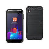 REIKO ALCATEL FIERCE 4 SLIM ARMOR HYBRID CASE WITH CARD HOLDER IN BLACK