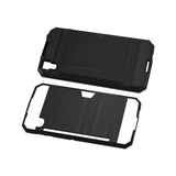 REIKO ALCATEL FIERCE 4 SLIM ARMOR HYBRID CASE WITH CARD HOLDER IN BLACK