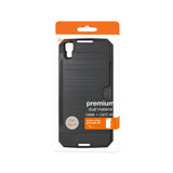 REIKO ALCATEL FIERCE 4 SLIM ARMOR HYBRID CASE WITH CARD HOLDER IN BLACK