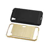 REIKO ALCATEL ONE TOUCH IDOL 4 SLIM ARMOR HYBRID CASE WITH CARD HOLDER IN GOLD