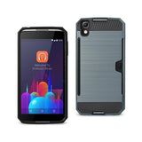REIKO ALCATEL ONE TOUCH IDOL 4 SLIM ARMOR HYBRID CASE WITH CARD HOLDER IN NAVY