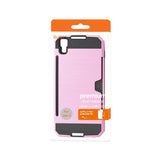 REIKO ALCATEL ONE TOUCH IDOL 4 SLIM ARMOR HYBRID CASE WITH CARD HOLDER IN PINK