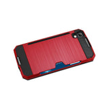 REIKO ALCATEL ONE TOUCH IDOL 4 SLIM ARMOR HYBRID CASE WITH CARD HOLDER IN RED