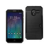REIKO ALCATEL TRU SLIM ARMOR HYBRID CASE WITH CARD HOLDER IN BLACK