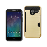 REIKO ALCATEL TRU SLIM ARMOR HYBRID CASE WITH CARD HOLDER IN GOLD